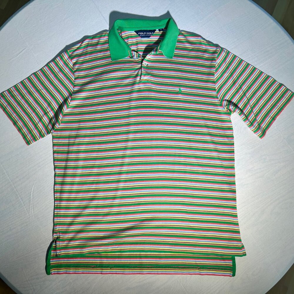 Ralph Lauren Polo Golf - 100% Pima Cotton - Colorful Striped Polo - Mens L